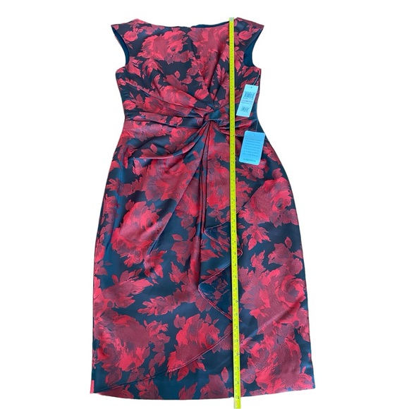 Maggy London Side Drape Sheath Dress Twist Front Boat Neck Cocktail size 6 NWT - Picture 15 of 16